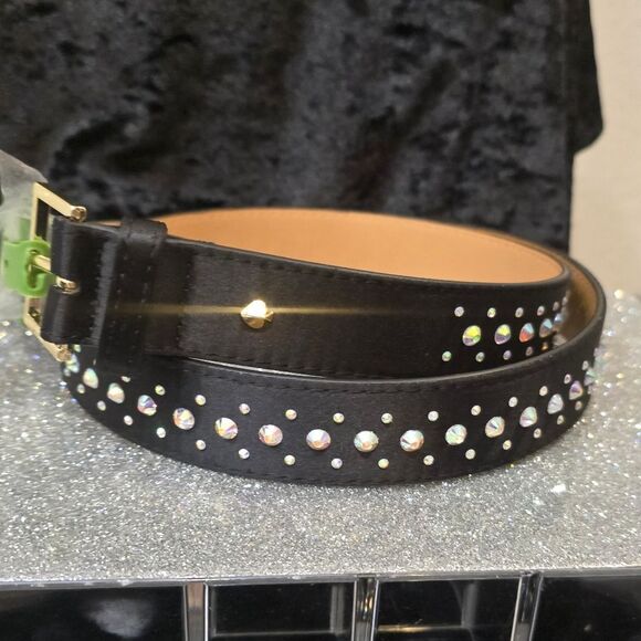 Kate Spade New York Studded Crystal Belt- Black